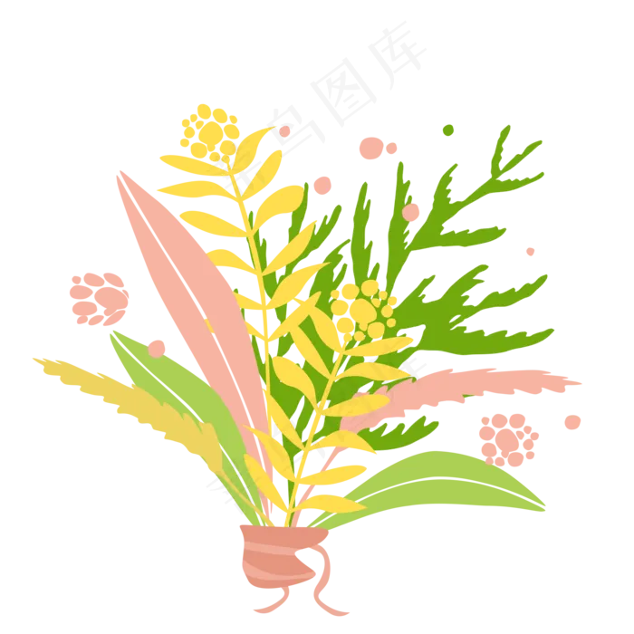 植物花束清新植物(2000X2000(DPI:300))psd模版下载
