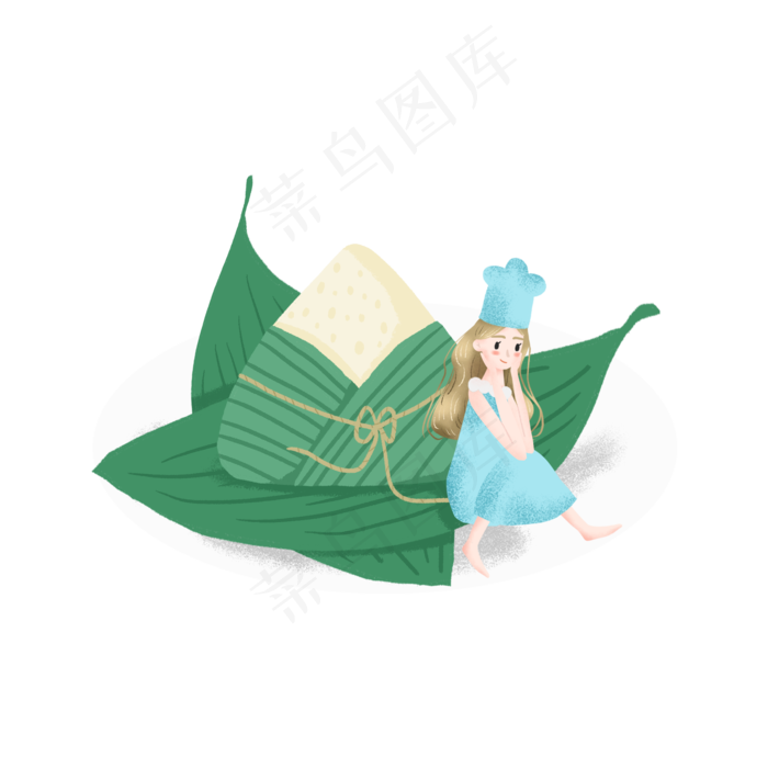 端午节的粽子和女孩