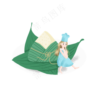 端午节的粽子和女孩