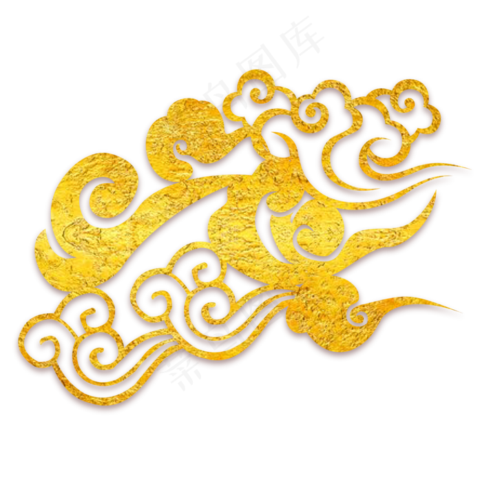 中国风传统烫金祥云,免抠元素