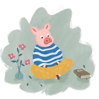 猪年卡通手绘猪学习