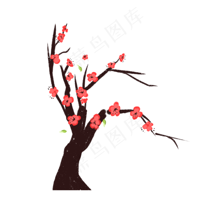新年春节喜庆树枝树干,免抠元素(2048X2048(DPI:132))psd模版下载