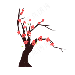 新年春节喜庆树枝树干,免抠元素