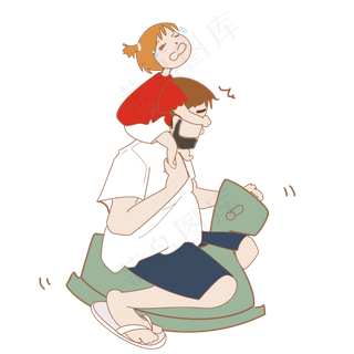 暑假熊孩子来了手绘矢量图