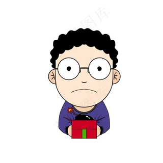 愚人节拿礼物的小男孩,免抠元素