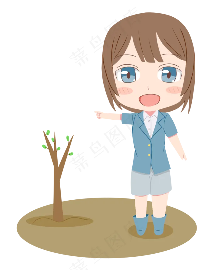 植树节小女生种树(2480X3157(DPI:299))psd模版下载