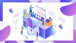 2.5D矢量商务办公场景