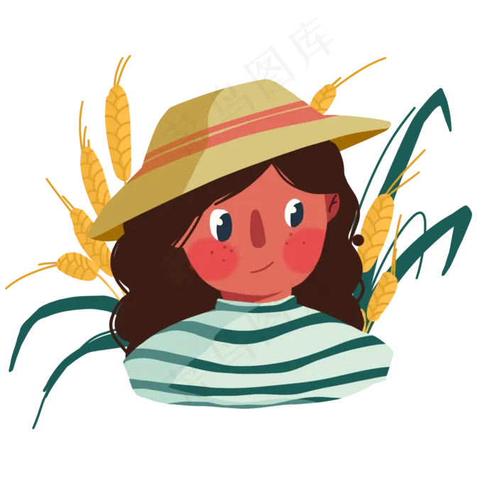 芒种时节女孩(2000X2000(DPI:300))psd模版下载