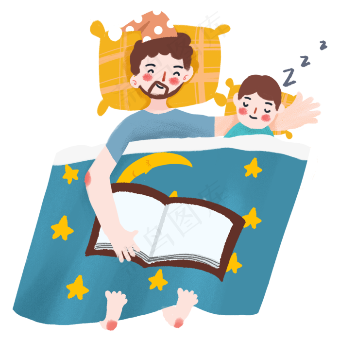 父亲节爸爸给孩子讲睡前故事