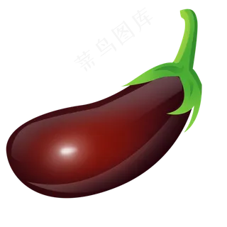 暗红色手绘一个水晶蔬菜茄子ps
