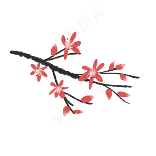 一枝红色的花朵