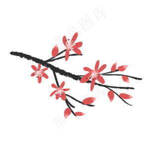 一枝红色的花朵