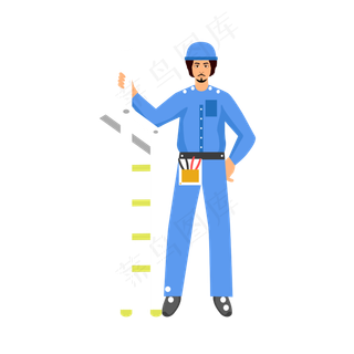 劳动节手绘风简洁蓝色劳动工人元