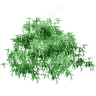 竹叶竹林装饰免扣素材