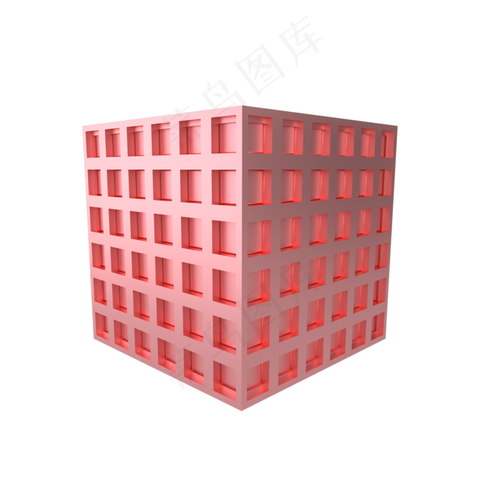 玫瑰金质感立方体(2000X2000(DPI:300))psd模版下载