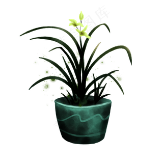 水墨画古风兰花