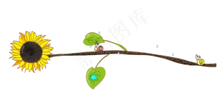 手绘向日葵分割线