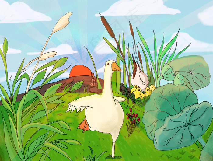 夏天绿色自然风光景物