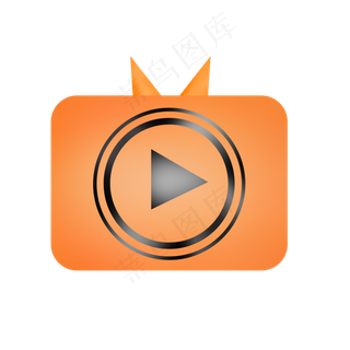 橙色渐变圆角直播卡通图标