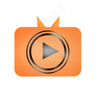 橙色渐变圆角直播卡通图标