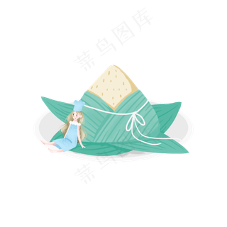 端午节的粽子和女孩