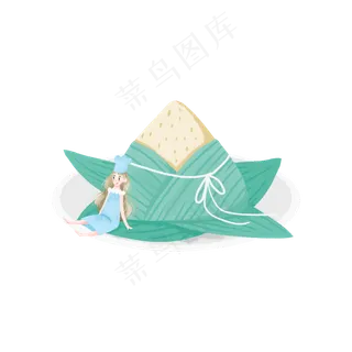 端午节的粽子和女孩