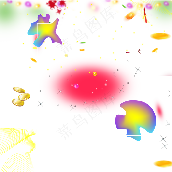 618电商主题装饰素材(2000X2000(DPI:300))psd模版下载
