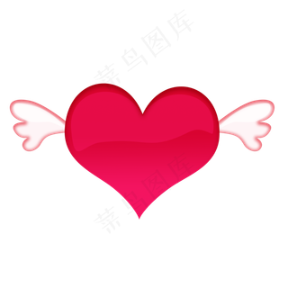 翅膀心形png素材,免抠元素