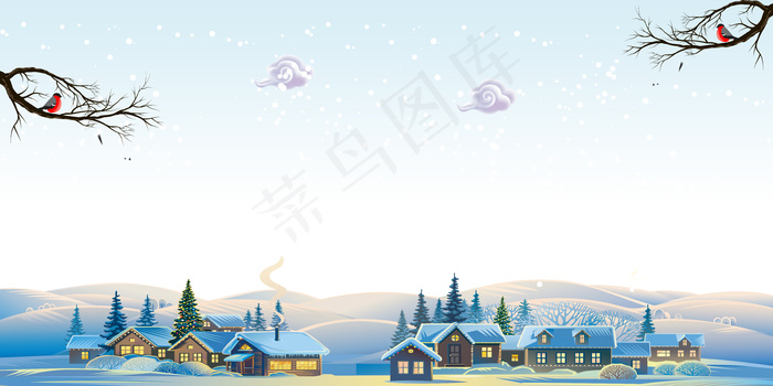 二十四节气雪后景色(7087*3543px 	      )psd模版下载