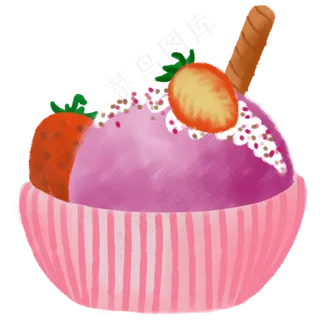 水果冰淇淋装饰插图