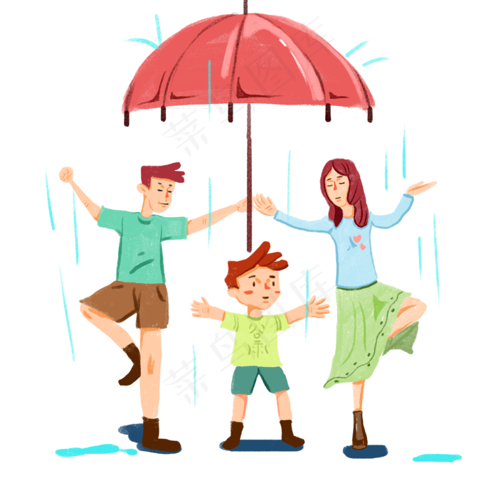 谷雨遮雨挡雨夏天下雨撑伞打伞玩(4000X4000(DPI:300))psd模版下载