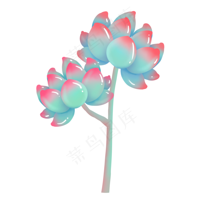 淡雅仿真植物清新多肉,免抠元素
