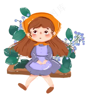 二十四节气大暑小清新女孩