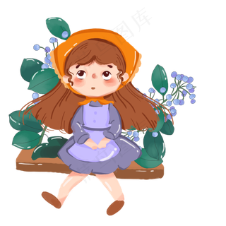 二十四节气大暑小清新女孩