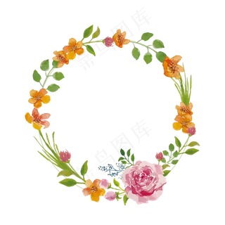 清新花朵边框树叶边框