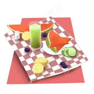 夏日水果清凉烈日西瓜西瓜汁