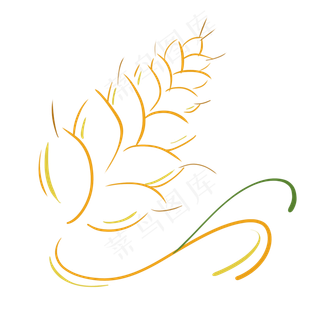 线性金黄的麦穗系列四,免抠元素