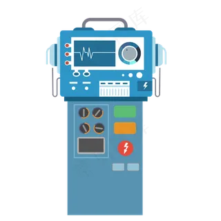 卡通医疗设备心电图可商用元素,免抠元素