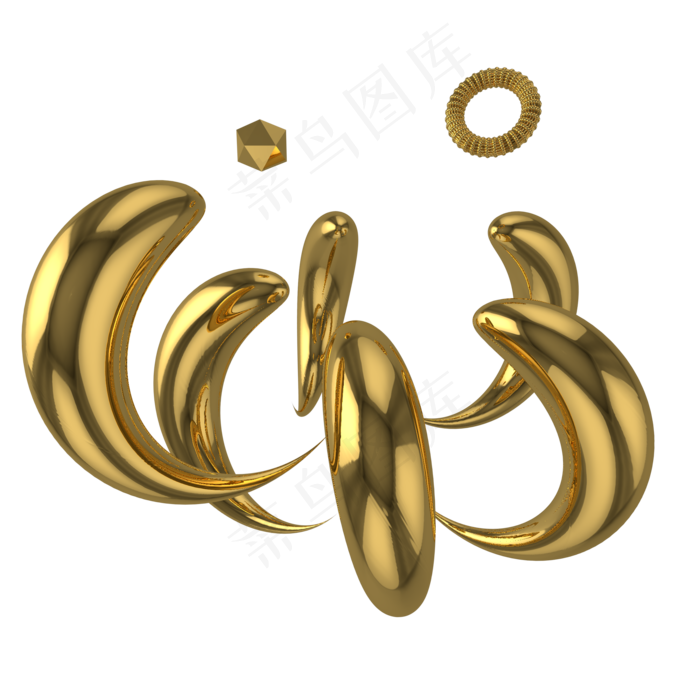 C4D金属立体装饰