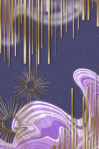 珐琅金属紫色简约装饰画