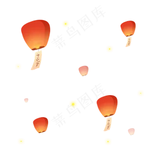 中元节孔明灯,免抠元素