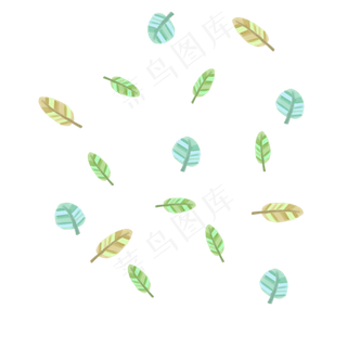 漂浮叶子夏季手绘树叶