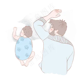 父亲节睡觉的父子