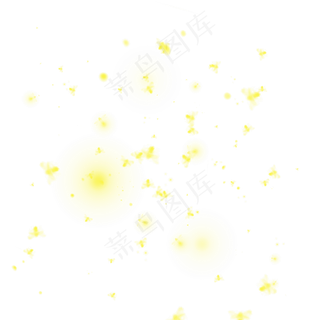 夏夜一群发光的萤火虫元素,免抠元素