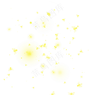 夏夜一群发光的萤火虫元素,免抠元素