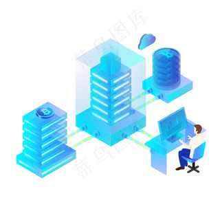 简约创意2.5D蓝色透气感人工智能�,免抠元素