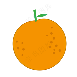 手绘橘色橙子水果免抠图