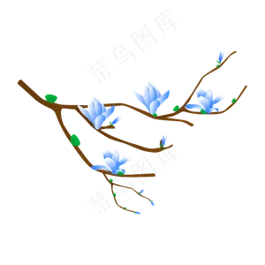 矢量免扣卡通兰花