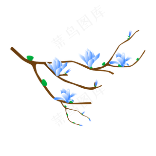 矢量免扣卡通兰花