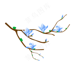 矢量免扣卡通兰花